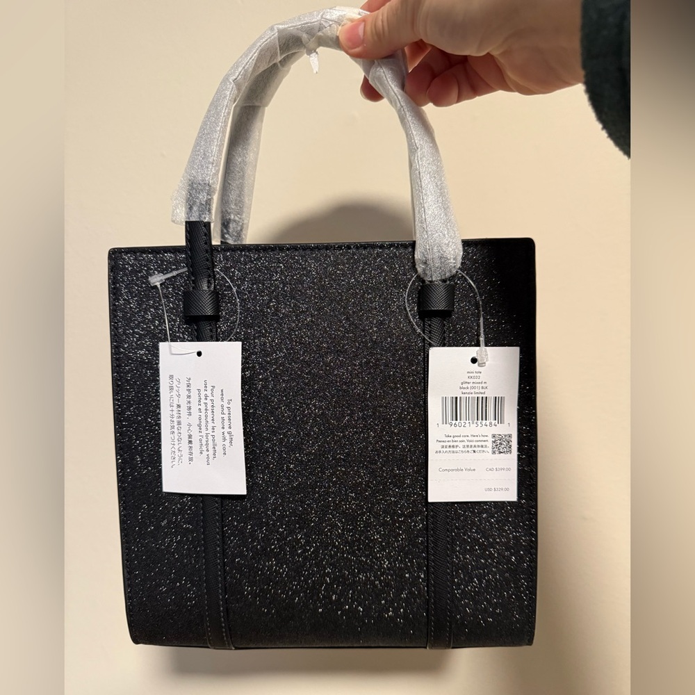Kenzie Limited Black Glitter Mini Tote